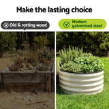 Raised Garden Bed 2 Pack Galvanised Planter Box Rust Resistant 120x60x30cm White