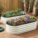 Raised Garden Bed 2 Pack Galvanised Planter Box Rust Resistant 120x60x30cm White