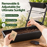 5 Tier Vertical Raised Garden Bed Mobile Planter Box with Locking Wheels