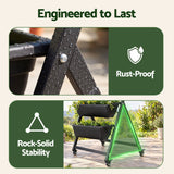 5 Tier Vertical Raised Garden Bed Mobile Planter Box with Locking Wheels