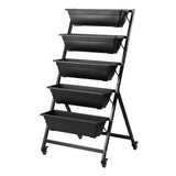 5 Tier Vertical Raised Garden Bed Mobile Planter Box with Locking Wheels