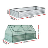 Raised Garden Bed with Greenhouse 3 in 1 Galvanised Planter Box Kit