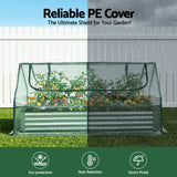 Raised Garden Bed with Greenhouse 3 in 1 Galvanised Planter Box Kit