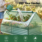 Raised Garden Bed with Greenhouse 3 in 1 Galvanised Planter Box Kit