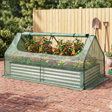 Raised Garden Bed with Greenhouse 3 in 1 Galvanised Planter Box Kit