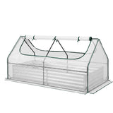 3 in 1 Raised Garden Bed with Greenhouse Galvanised Planter Box Kit