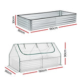 3 in 1 Raised Garden Bed with Greenhouse Galvanised Planter Box Kit