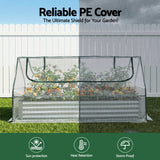 3 in 1 Raised Garden Bed with Greenhouse Galvanised Planter Box Kit