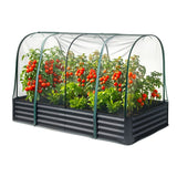 Raised Garden Bed with Mesh Netting Galvanised Planter Box Bird Proof 180x90x120cm