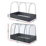 Raised Garden Bed with Mesh Netting Galvanised Planter Box Bird Proof 180x90x120cm