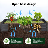 Raised Garden Bed with Mesh Netting Galvanised Planter Box Bird Proof 180x90x120cm
