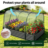 Raised Garden Bed with Mesh Netting Galvanised Planter Box Bird Proof 180x90x120cm