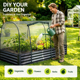 Raised Garden Bed with Mesh Netting Galvanised Planter Box Bird Proof 180x90x120cm