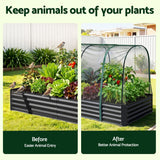 Raised Garden Bed with Mesh Netting Galvanised Planter Box Bird Proof 180x90x120cm