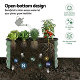 Round Raised Garden Bed 2 Pack Galvanised Planter Box Rust Resistant 60x60x30cm Green