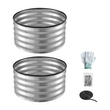 Round Raised Garden Bed 2 Pack Galvanised Planter Box Rust Resistant 60x60x30cm Silver