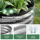 Round Raised Garden Bed 2 Pack Galvanised Planter Box Rust Resistant 60x60x30cm Silver