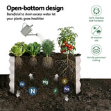 Round Raised Garden Bed 2 Pack Galvanised Planter Box Rust Resistant 60x60x30cm White