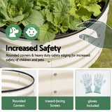 Round Raised Garden Bed 2 Pack Galvanised Planter Box Rust Resistant 60x60x30cm White