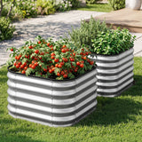 Green Fingers Galvanized Raised Garden Bed 2 Pack Metal Planter 60x60x45cm