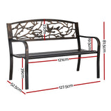 Outdoor Bench Seat Garden Steel Outdoor Furniture 3 Seater Park Bronze