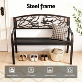 Outdoor Bench Seat Garden Steel Outdoor Furniture 3 Seater Park Bronze