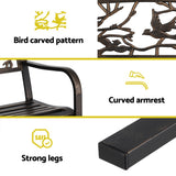 Outdoor Bench Seat Garden Steel Outdoor Furniture 3 Seater Park Bronze