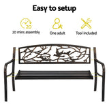 Outdoor Bench Seat Garden Steel Outdoor Furniture 3 Seater Park Bronze