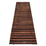 8FT Wooden Garden Pathway Roll-Out Straight Walkway Outdoor Backyard Charcoal Brown