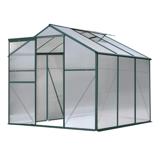 Aluminum Greenhouse | Garden Shed | Polycarbonate | 1.9x1.9M | Greenfingers