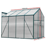 Greenfingers Aluminum Greenhouse Green House Garden Shed Polycarbonate 2.52x1.9M