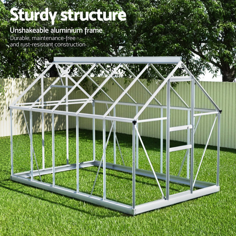 Greenhouse | Aluminium Polycarbonate Garden Storage Shed | 3.1Mx1.9Mx2.0M | Greenfingers