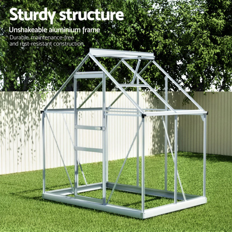 Greenhouse | Aluminium Polycarbonate Garden Storage Shed | 3.1Mx1.9Mx2.0M | Greenfingers