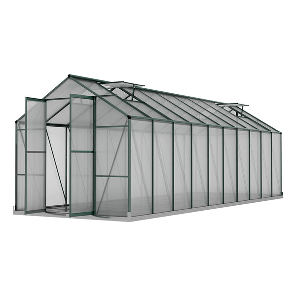 Greenfingers Aluminium Greenhouse Polycarbonate Large Green House Garden 6.3M