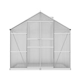 Greenfingers Greenhouse 2.42x2.5x2.26M Aluminium Double Doors Green House Garden Shed