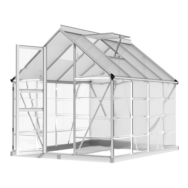 Greenfingers Greenhouse Aluminium Polycarbonate Green House Garden 248x189x200cm