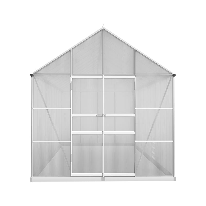 Greenfingers Greenhouse 6.03x2.44x2.68M Double Doors Aluminium Green House Garden Shed