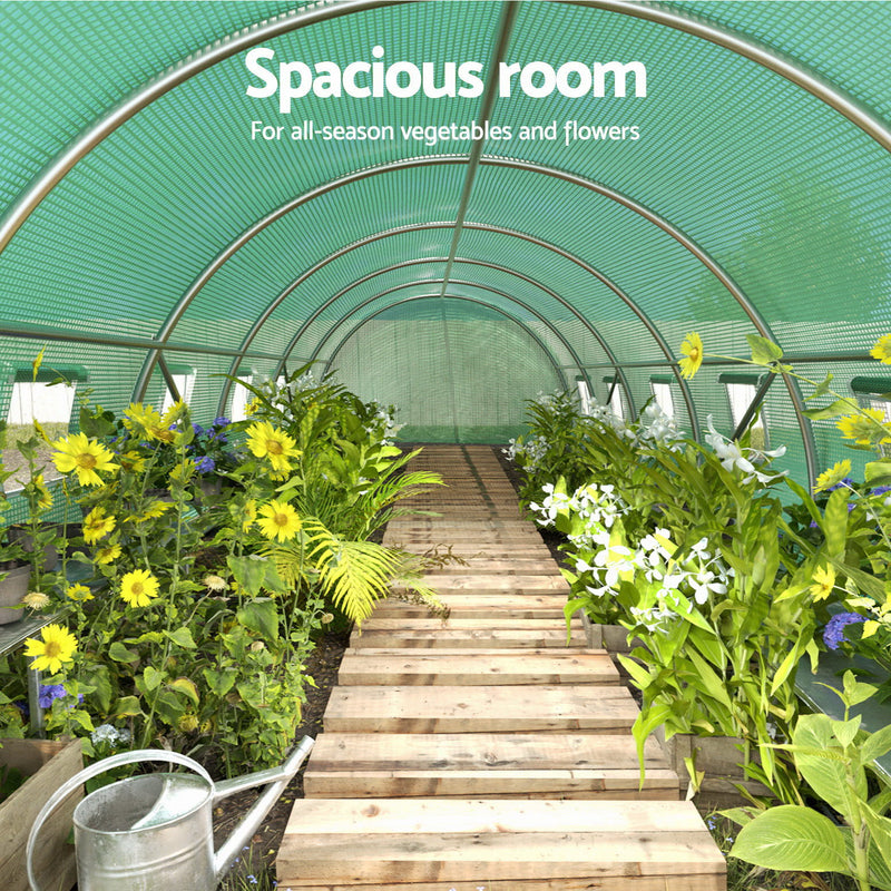 Greenhouse | Walk In Tunnel | Garden Shed Dome | 9x3x2M | Greenfngers