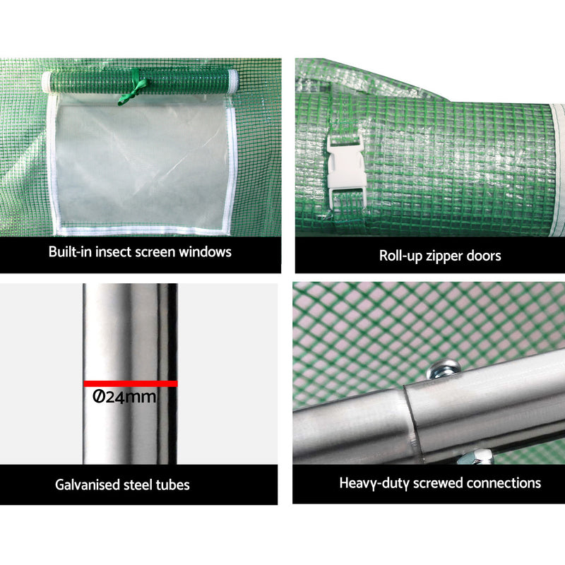 Greenhouse | Walk In Tunnel | Garden Shed Dome | 9x3x2M | Greenfngers