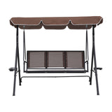 Gardeon Outdoor Swing Chair Garden Chair Canopy Cup Holder 3 Seater Brown