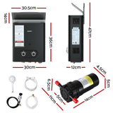 Devanti Portable Gas Water Heater LPG-powered System Black With Pump
