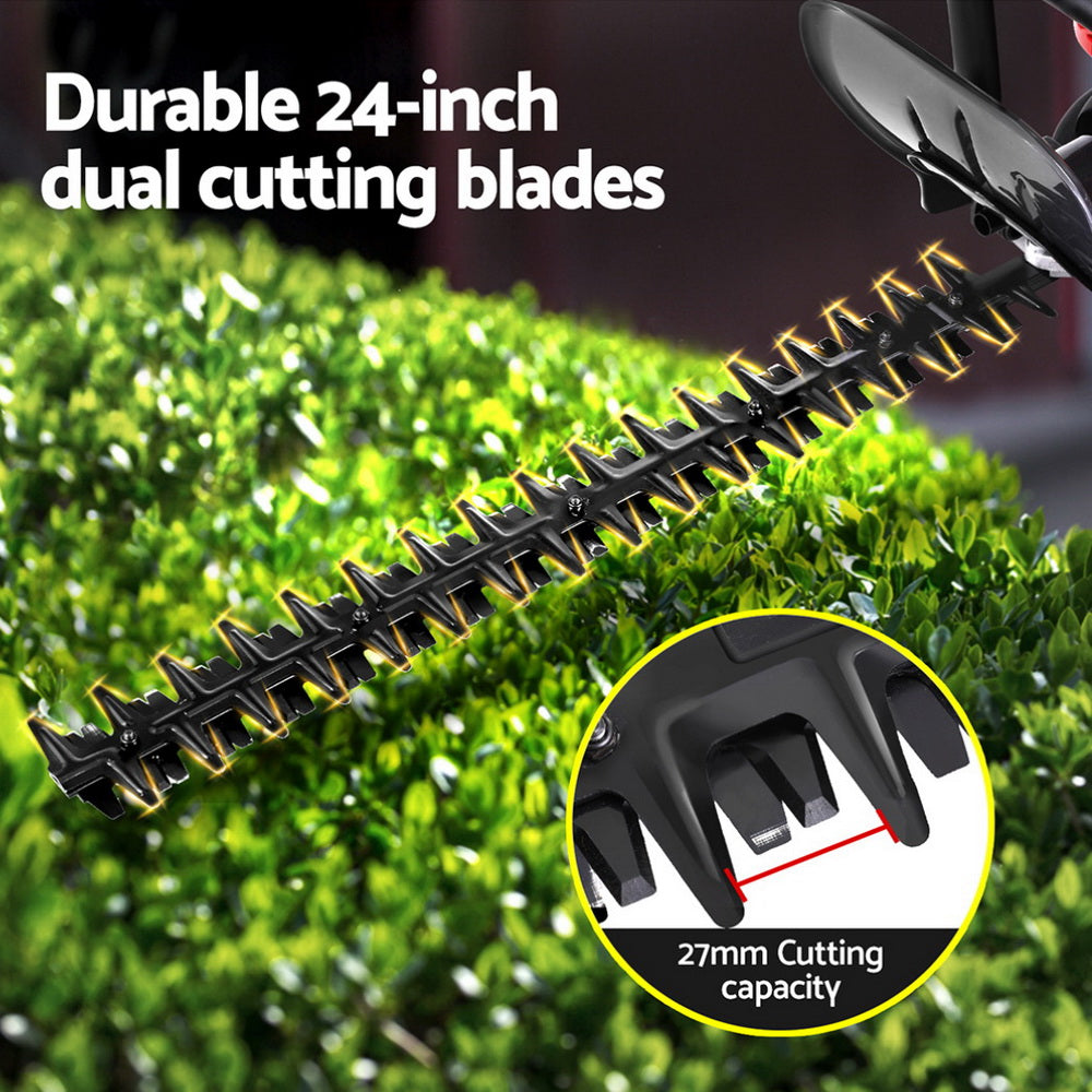 25.4CC Petrol Hedge Trimmer | 24" Dual Blade | Tree Grass | Giantz