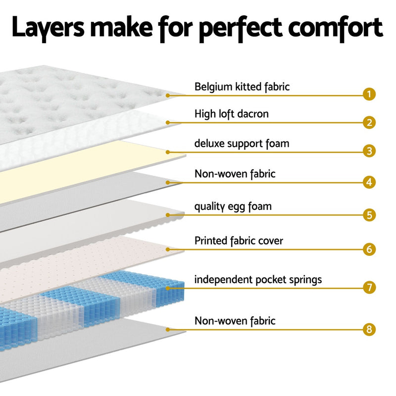 Giselle Bedding 31cm Mattress Euro Top King Single