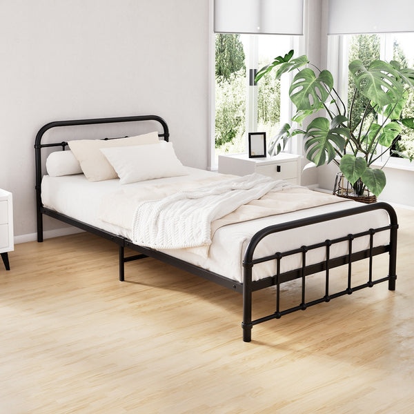 Artiss Bed Frame Metal Bed Frame LEO - King Single(Black)