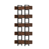Artiss Bookshelf 5-Tier Bookcase Display Shelves Metal Storage Stand Rack Walnut