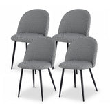Artiss Dining Chairs Set of 4 Linen Solid Curved Houndstooth