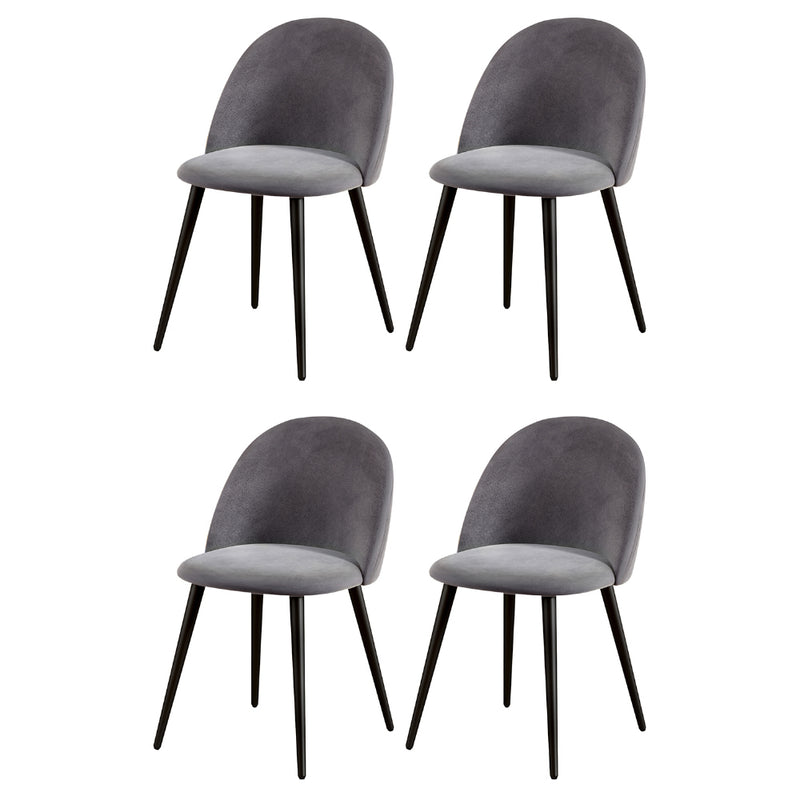 Artiss Dining Chairs Set of 4 Velvet Solid Curved Dark Grey