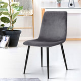 Artiss Dining Chairs Set of 4 Velvet Horizontal Slope Grey