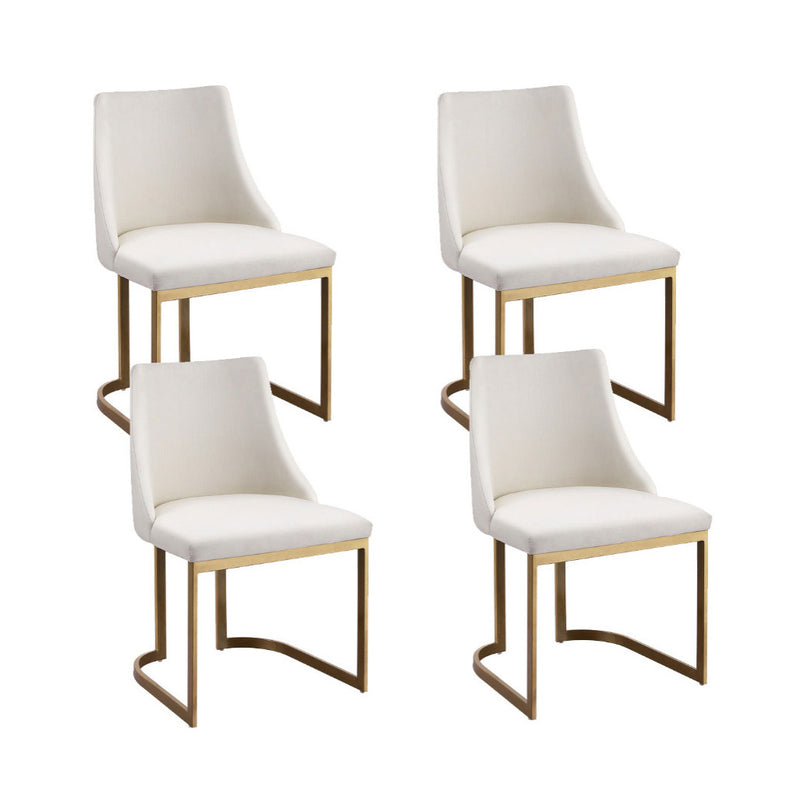 Artiss Dining Chairs Set of 4 Linen Fabric Frame Beige