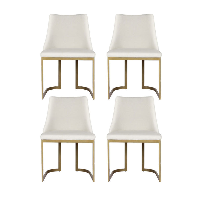 Artiss Dining Chairs Set of 4 Linen Fabric Frame Beige